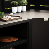 UMAMI udendørskøkkenpakke, vaskemodul, hjørnemodul, modul 3, sort