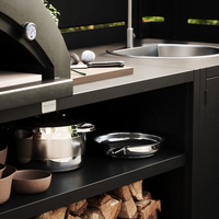 UMAMI udendørs køkkenpakke, vaskemodul samt modul 3, sort