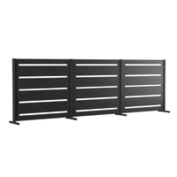 RAMA indsyningsbeskyttelse 3 sektioner lav, sort, L240 x D30 x H80 cm