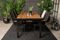 Bois matbord 200*100 - svart / akacia + Bois karmstol - svart alu