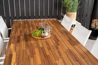 Bois spisebord 200*100 - hvid alu / akacie + Santorini rammesofa - hvid alu / textilene