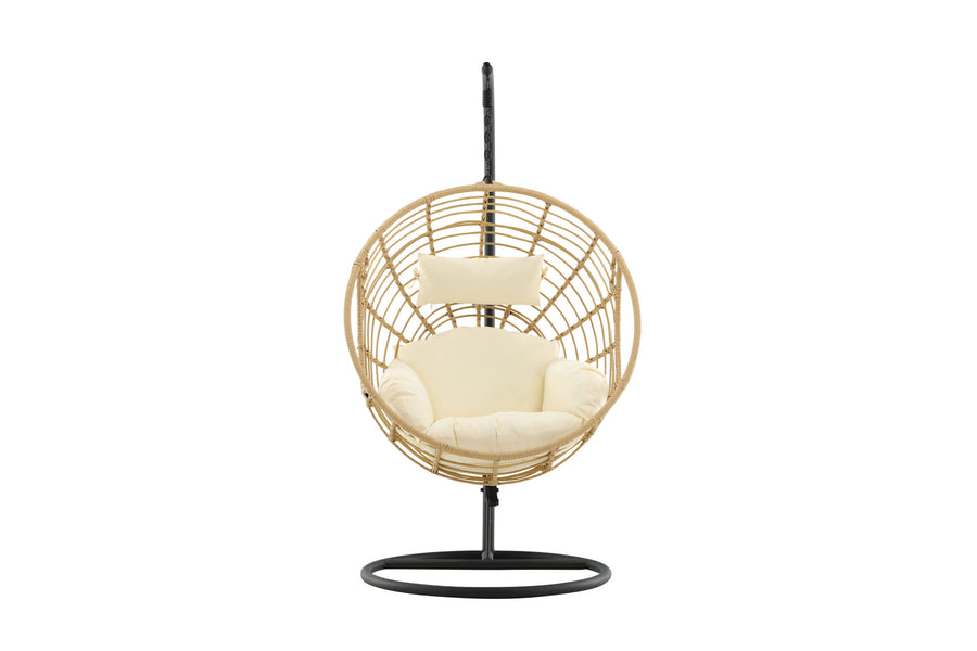 Viga - hengestol - svart ramme / beige pute