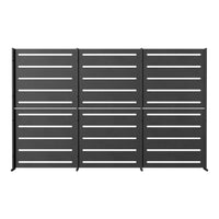 RAMA indsyningsskærm 3 sektioner høj, sort, L240 x D30 x H153 cm