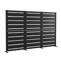 RAMA indsyningsskærm 3 sektioner høj, sort, L240 x D30 x H153 cm