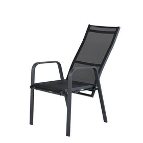 Copacabana recliner spisestol 2-pakk - svart / svart