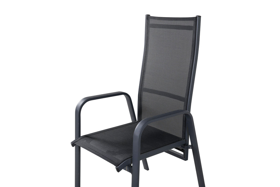 Copacabana recliner spisestol 2-pakk - svart / svart