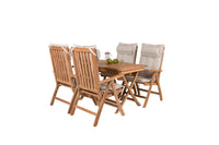 Kenya spisebord 120*70*H75 - teak + Kenya 5-position spise stol - teak