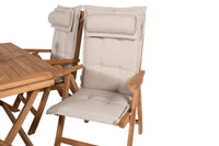 Kenya spisebord 120*70*H75 - teak + Kenya 5-position spise stol - teak