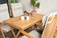 Kenya spisebord 120*70*H75 - teak + Kenya 5-position spise stol - teak