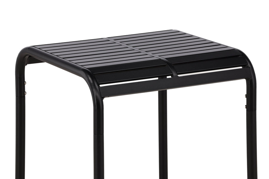 Borneo cafébord aluminium - black / kvadrat 70*70*