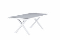 Garcia matbord 100*200 - alumnium / vit / grå aintwood