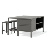 Umami modul 3 med barbord og 3 barstole, sort