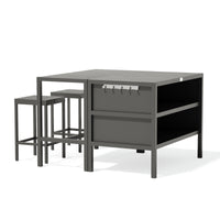 Umami modul 2 med barbord og 2 barstole, sort