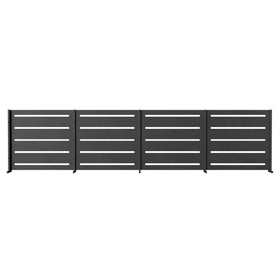 RAMA brise-vue 4 sections bas, noir, L320 x P30 x H80 cm