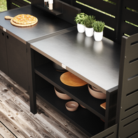 Specialpris UMAMI udendørs køkken modul 1 + 2 inkl. overtræk, sort/rustfrit