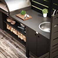 UMAMI udendørs køkkenpakke, vaskemodul samt modul 3, sort