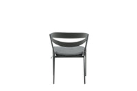 Slit matstol med dyna - svart / grå / aluminium