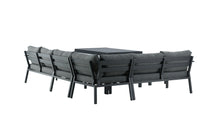 Ramos hjørnesofa med sofabord - sort / grå / alu