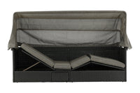 Nopy solsäng med tak - svart / grå