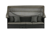 Nopy solsäng med tak - svart / grå