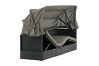 Nopy solsäng med tak - svart / grå