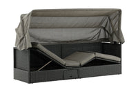 Nopy solsäng med tak - svart / grå