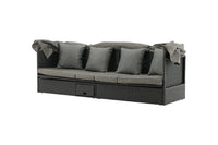 Nopy solsäng med tak - svart / grå