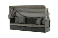 Nopy solsäng med tak - svart / grå