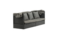 Nopy solsäng med tak - svart / grå