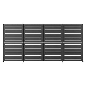 RAMA brise-vue 4 sections haut, noir, L320 x P30 x H153 cm