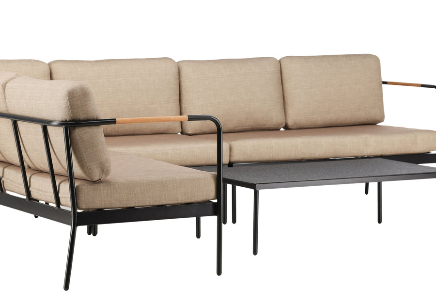 Pehnna lounge-set metall - svart / sand