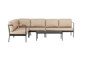 Pehnna lounge-set metall - svart / sand