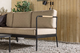 Pehnna lounge-set metall - svart / sand