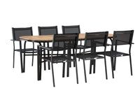 Holmbeck spisebord 200*95 - sort / akacie + Copacabana spise stol - sort