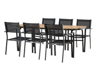 Holmbeck spisebord 200*95 - sort / akacie + Copacabana spise stol - sort