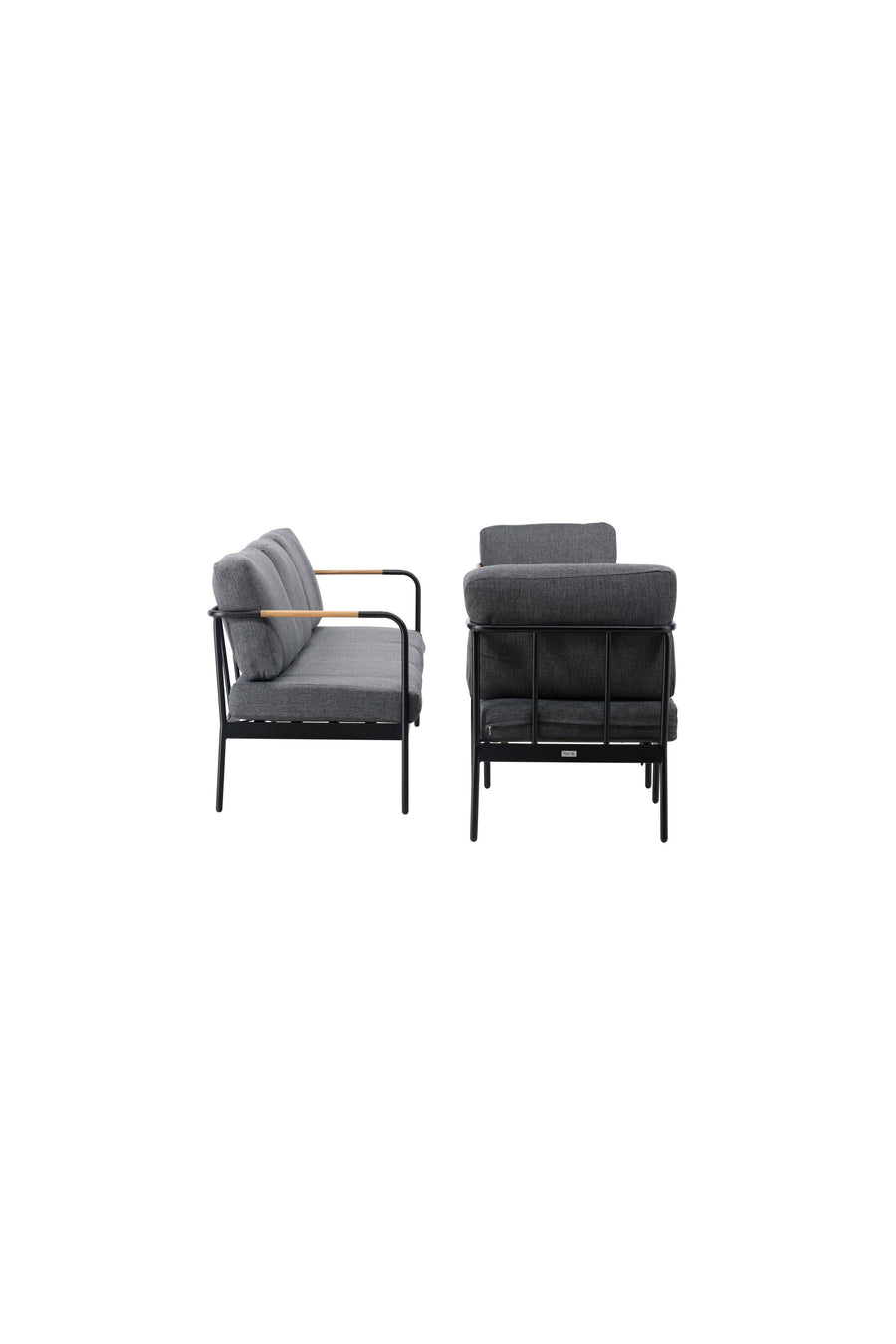 Pehnna Sofaset Loungeset Steel - Black / Dark grey