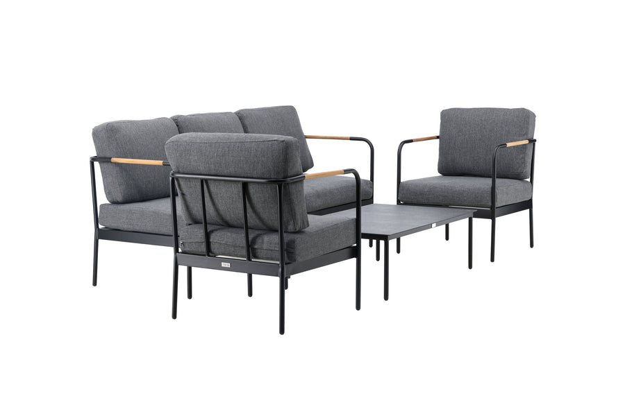 Pehnna Sofaset Loungeset Steel - Black / Dark grey