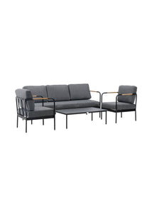 Pehnna Sofaset Loungeset Steel - Black / Dark grey