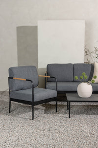 Pehnna Sofaset Loungeset Steel - Black / Dark grey
