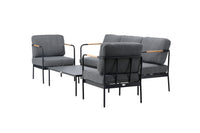 Pehnna Sofaset Loungeset Steel - Black / Dark grey