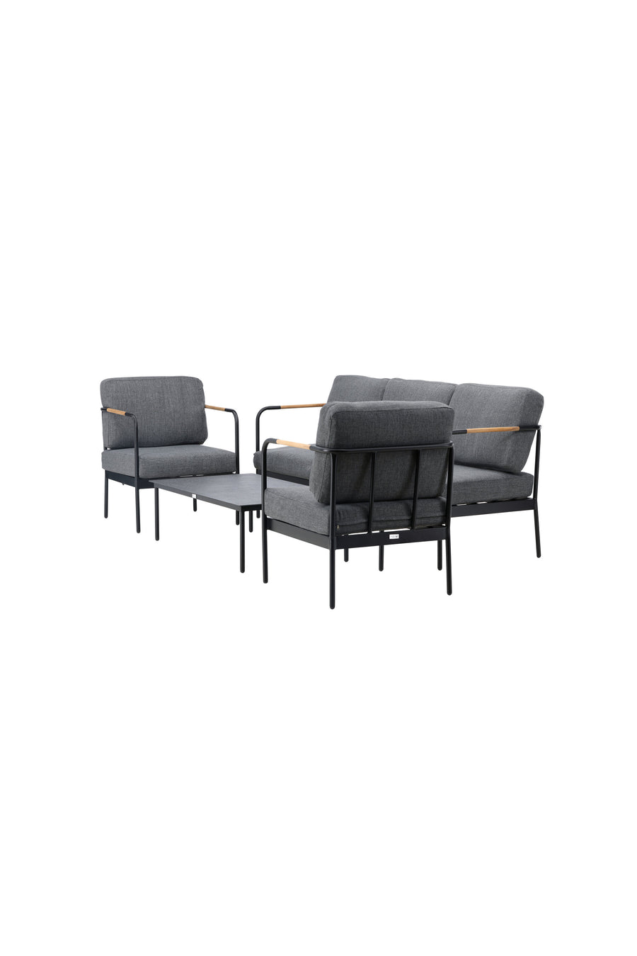 Pehnna Sofaset Loungeset Steel - Black / Dark grey