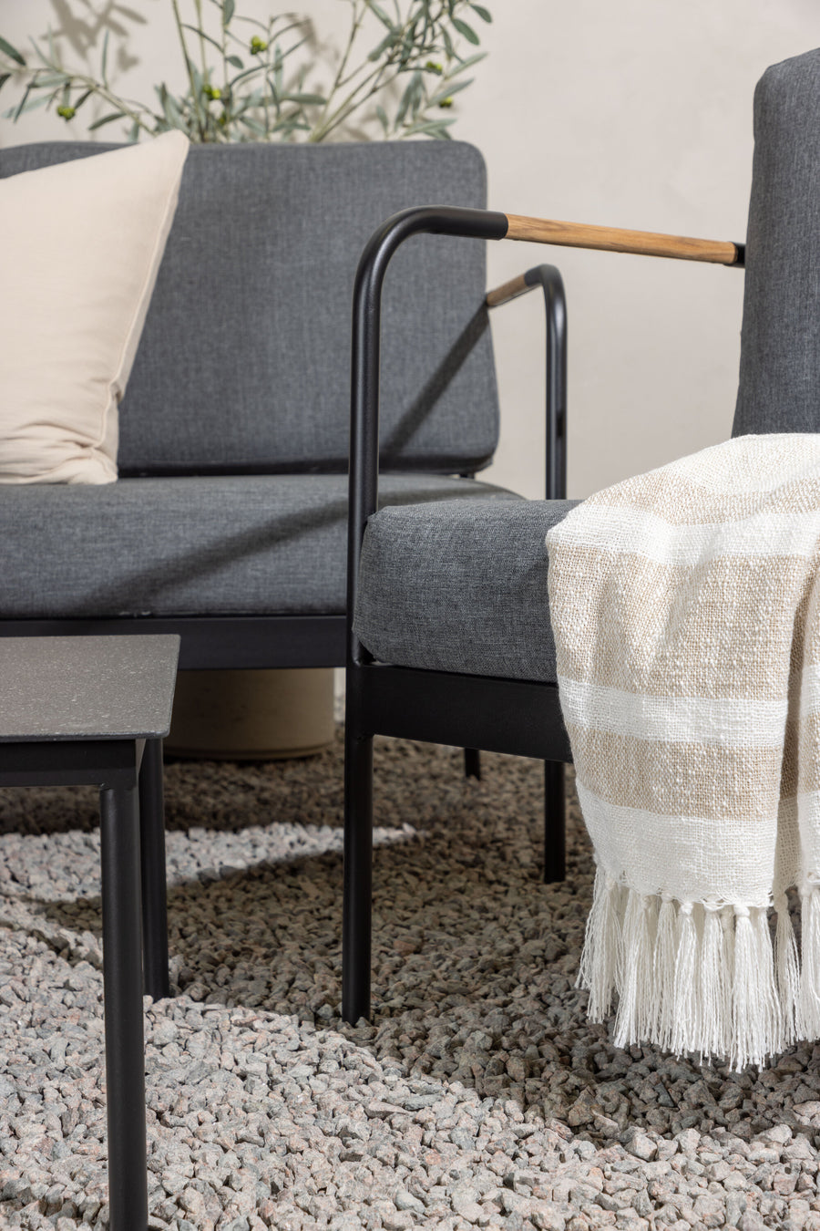 Pehnna Sofaset Loungeset Steel - Black / Dark grey