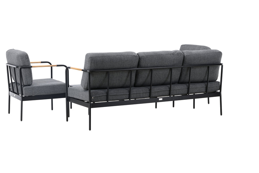 Pehnna Sofaset Loungeset Steel - Black / Dark grey