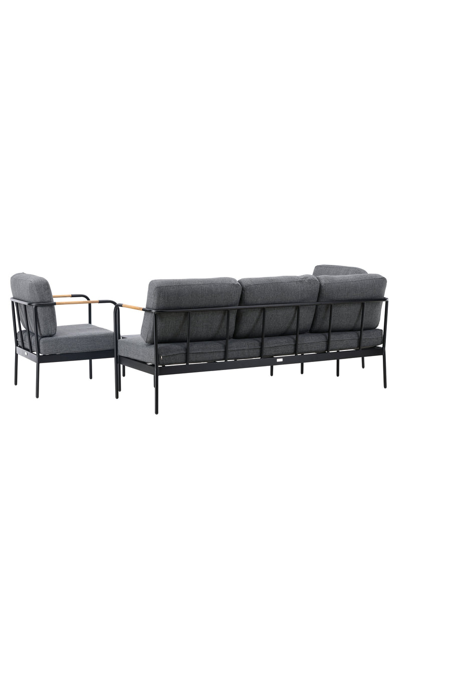 Pehnna Sofaset Loungeset Steel - Black / Dark grey