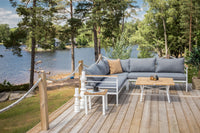 MEXICO Hörngrupp med soffbord vit/grå