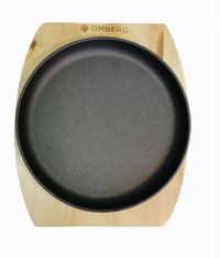 Gjutjärnspanna rund med träunderlag