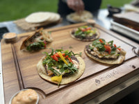 Skärbräda med dippskålar