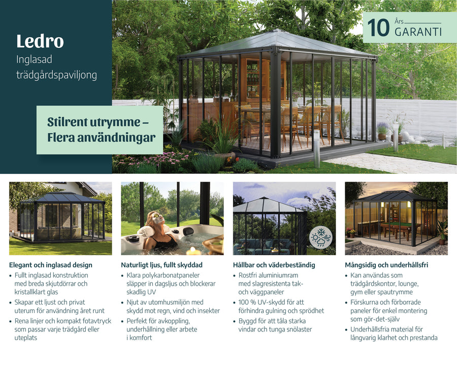 LEDRO paviljong og drivhus
