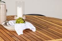 Tucumán spisebord ø120 - akasie + Stina spisestol - svart / alu