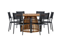 Tucumán spisebord ø120 - akacie + Copacabana spise stol - sort / sort